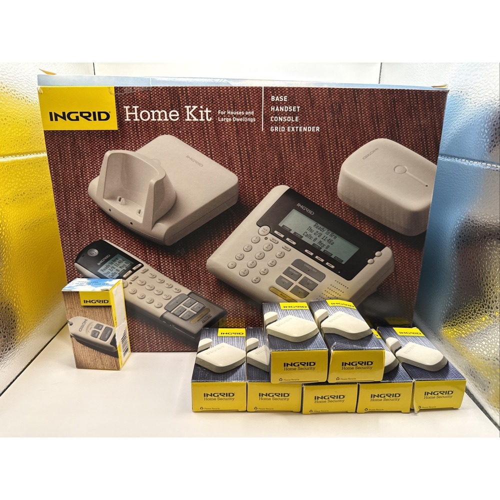 InGrid Smart Home Security Set W/ Base Handset Console Extender Wireless Digital